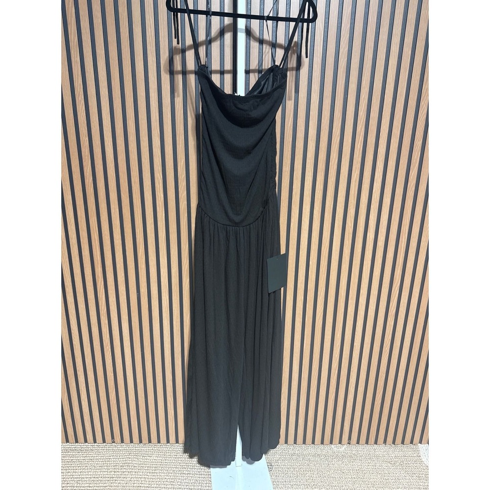 Lulus NWT Black Ribbed Jumpsuit - XL